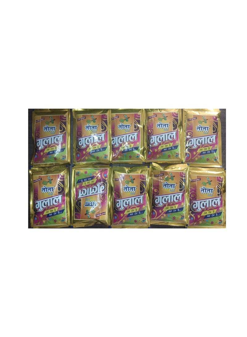 TOTA Premium Herbal Gulal Colors | Natural Holi Color Powder | Multicolor Pack of 10 | 40g Each | Safe for Skin - Image 3